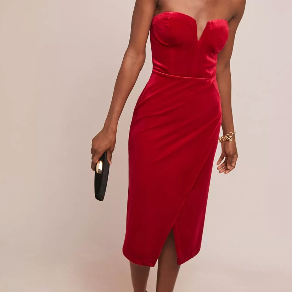 Yumi Kim Velvet Sweetheart Dress, Red, XS